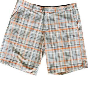 Ocean Pacific OP Flex 4 Way Stretch Flat Front Plaid Hybrid Shorts Mens Size 40